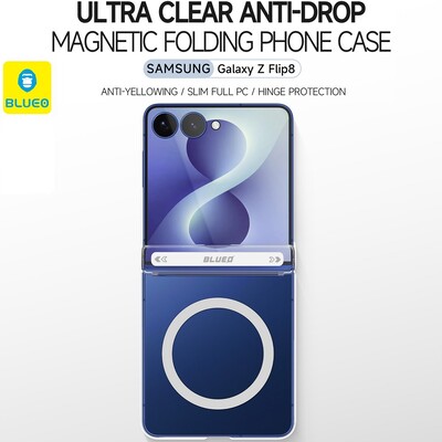 Бампер-накладка Blueo Ultra Clear Anti-Drop Magnetic Folding Phone Case прозрачный для Samsung Galaxy Z Flip 8(2)