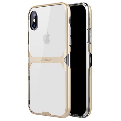 Чехол бампер Nillkin Crystal Series Золотой для Apple iPhone Xs(3)