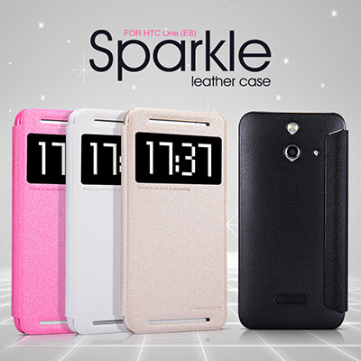 Полиуретановый чехол Nillkin Sparkle Leather Case White для HTC One E8 Ace(3)