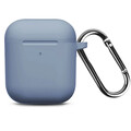 Силиконовый чехол для наушников Silicone Case серо-фиолетовый для Apple AirPods 1/2(#1)