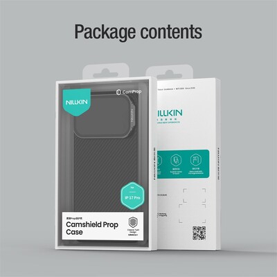 Чехол с защитой камеры и подставкой CamShield Prop Case (Transparent Black Camera Cover) черный для Apple iPhone 17 Pro Max(15)