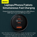 Автомобильное зарядное устройство Baseus 160W Qualcomm® Quick Charge™ 5 Technology 2 USB-C+USB-A с кабелем Type-C 100W (TZCCZM-0G)(#7)
