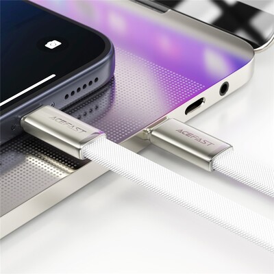 Кабель для зарядки и синхронизации Acefast C24-03 USB-C to USB-C 60W 1.2m белый(5)