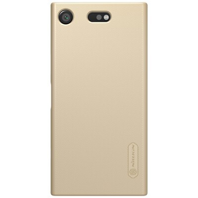 Пластиковый чехол с пленкой Nillkin Super Frosted Shield Gold для Sony Xperia XZ1 Compact(1)