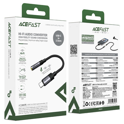 Аудио-конвертер Acefast J12 USB-C to 3.5mm female(6)