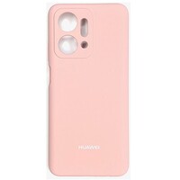 Силиконовый чехол с микрофиброй Silicone Case светло-розовый для Honor X7a