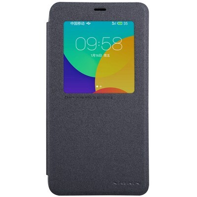 Полиуретановый чехол Nillkin Sparkle Leather Case Black для Meizu M1 Note(1)