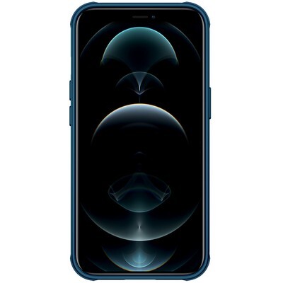 Чехол-накладка с пластиной Magsafe Nillkin CamShield Pro Magnetic Синяя для Apple iPhone 13(2)