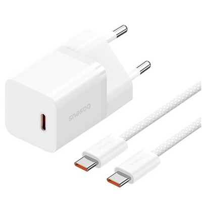 Baseus GaN5 Fast Charger (mini) 1C 30W  (With: Baseus Dynamic 3 Series Fast Charging Data Cable Type-C to Type-C 100W 1m Cluster) P10110902213-00 белый(1)
