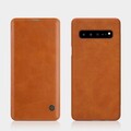 Кожаный чехол Nillkin Qin Leather Case Коричневый для Samsung Galaxy S10 5G(#4)