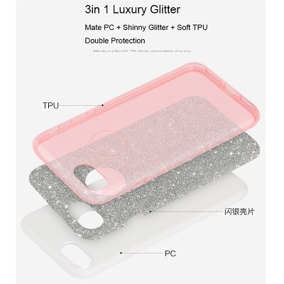 Силиконовый чехол Usams Bling Series Pink для Apple iPhone 7(5)