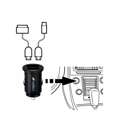 Автомобильное зарядное устройство Melkco USB 1.0A и 2.1A(4)