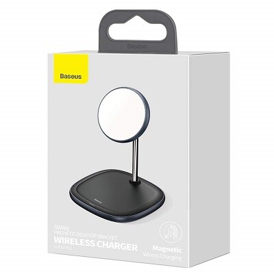 Беспроводное зарядное устройство Baseus Swan Magnetic Desktop Bracket Wireless Charger (WXSW-01) - черное(5)