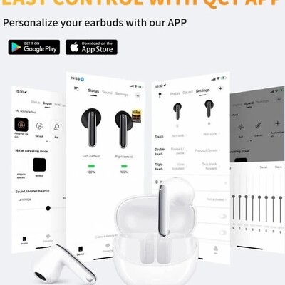 Наушники беспроводные QCY AilyBuds Pro вкладыши с шумоподавлением белые(3)