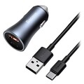 Автомобильное зарядное устройство Baseus (TZCCJD-0G) Golden Contactor Pro Car Charger Type-С + USB 40W (кабель USB-Type-C 5A) синий(#1)