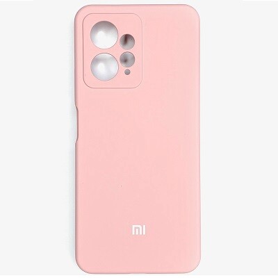 Силиконовый чехол с микрофиброй Silicone Case светло-розовый для Xiaomi Redmi Note 12 4G(1)