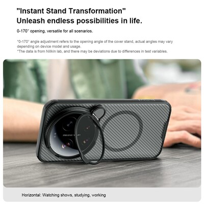 Чехол накладка с пластиной Magsafe и защитой камеры Nillkin CamShield Prop Magnetic Case черный для Xiaomi 17 Ultra(9)