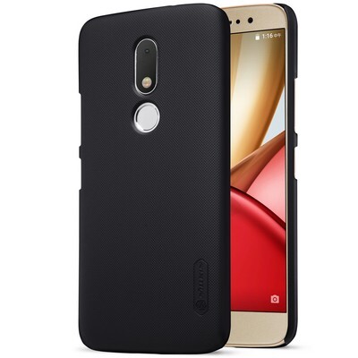 Пластиковый чехол с пленкой Nillkin Super Frosted Shield Black для Motorola Moto M (XT1662)(3)