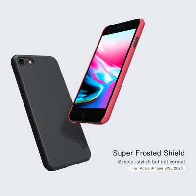 Пластиковый чехол с подставкой Nillkin Super Frosted Shield Синий для Apple iPhone SE (2020)(5)