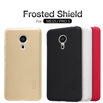 Пластиковый чехол с пленкой Nillkin Super Frosted Shield Gold для Meizu Pro 5(4)