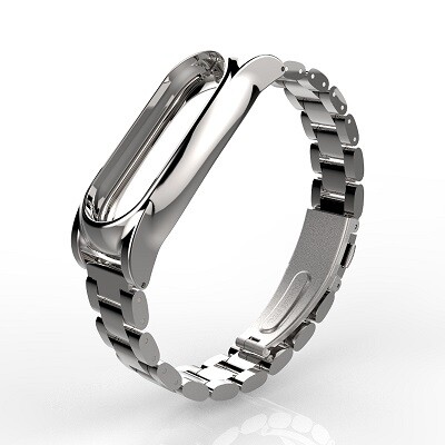 Металлический ремешок к Mi Band 2 Stailess Steel серебристый для Xiaomi(2)