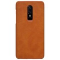 Кожаный чехол Nillkin Qin Leather Case Коричневый  для OnePlus 6(#2)