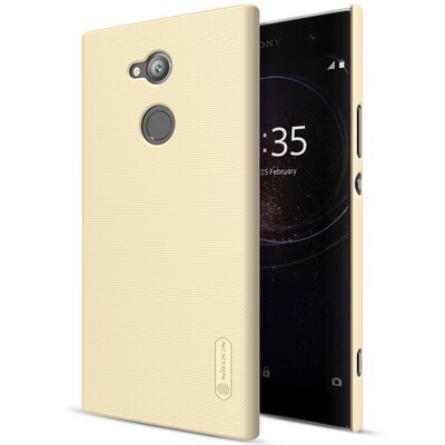 Пластиковый чехол с пленкой Nillkin Super Frosted Shield Золотой для Sony Xperia XA2 Ultra(3)