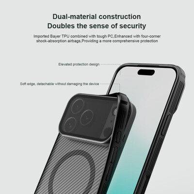 Чехол с защитой камеры и подставкой Nillkin CamShield Prop Magnetic Case (Transparent Lens Cover Version) затемненный для Apple iPhone 18 Pro Max(6)