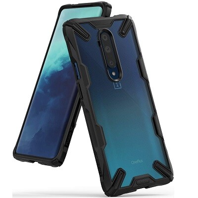 Чехол бампер Ringke Fusion-X Series прозрачно-черный для OnePlus 7T Pro(1)