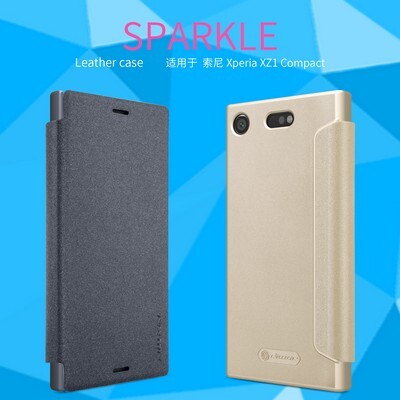 Полиуретановый чехол книга Nillkin Sparkle Leather Case Black для Sony Xperia XZ1 Compact(5)