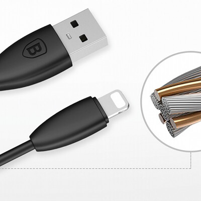Кабель Baseus USB Cable to Lightning Small Pretty Waist 1.2м черный(5)