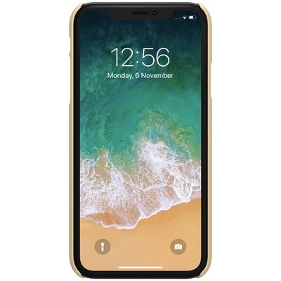 Пластиковый чехол с подставкой Nillkin Super Frosted Shield Золотой для Apple iPhone XR(2)