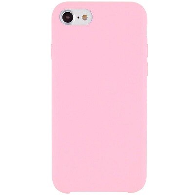 Силиконовый чехол Silicone с открытым низом розовый для Apple iPhone 7(1)