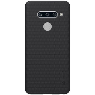 Пластиковый чехол с подставкой Nillkin Super Frosted Shield Черный для LG V40(1)