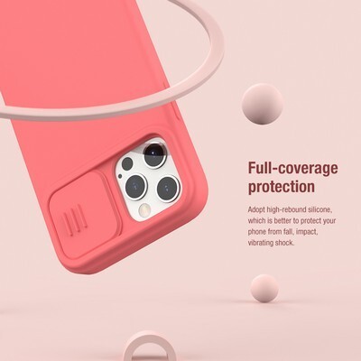 Силиконовая накладка Nillkin CamShield Silky Silicone Case Розовая для Apple iPhone 12 Pro(7)