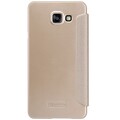 Полиуретановый чехол Nillkin Sparkle Leather Case Gold для Samsung A710F Galaxy A7 (2016)(#2)