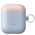 Силиконовый чехол с 2-мя сменными крышками и карабином Elago для AirPods Silicone DUO Case (EAPDH) Pastel Blue(#6)
