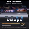 Док-станция UGREEN CM498-15375 9 в 1 USB-C - 2xUSB-A 3.0, 2xUSB-C, HDMI v2.0 4K 60Hz, LAN 1Gbit, SD/TF, PD 100W(#6)