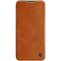 Кожаный чехол Nillkin Qin Leather Case Коричневый для Huawei P40 Lite / Nova 7i / Nova 6 SE
