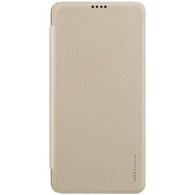 Полиуретановый чехол книга Nillkin Sparkle Leather Case Золотой для Xiaomi Mi8 Lite(1)