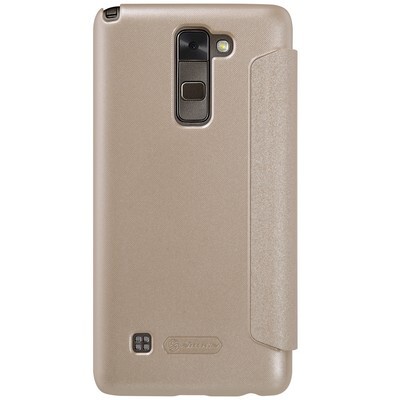 Полиуретановый чехол книга Nillkin Sparkle Leather Case Gold для LG Stylus 2 (K520)(2)