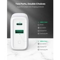 Сетевое зарядное устройтсво UGREEN CD170-60468, USB-A+USB-C, PD 36W Fast Charge, белый(#2)