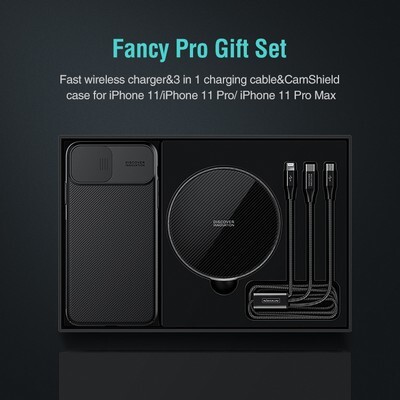 Подарочный комплект Nillkin Fancy Pro (беспроводное ЗУ + чехол +кабель 3в1) черный для Apple iPhone 11 Pro(14)