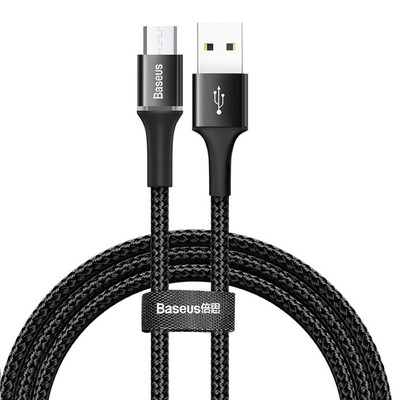 Кабель Baseus Halo Data Cable USB - Micro USB 3A 1м черный (CAMGH-B01)(1)