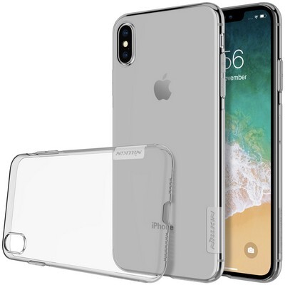 Силиконовый чехол Nillkin Nature TPU Case Серый для Apple iPhone XS Max(3)