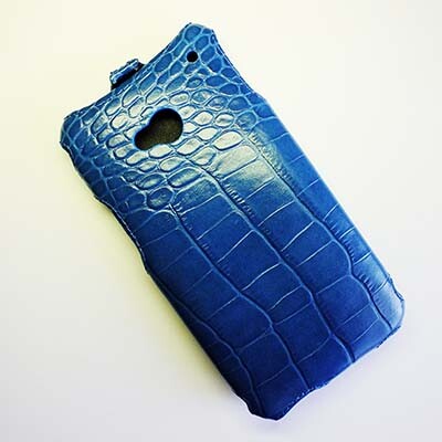 Кожаный чехол Abilita Leather Case Blue Crocodile для HTC One Dual Sim(3)