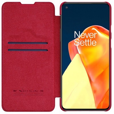Кожаный чехол Nillkin Qin Leather Case Красный для OnePlus 9R(3)