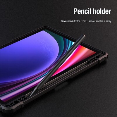 Защитный чехол Nillkin Bumper Leather Case Pro Multi-angle Черный для Samsung Galaxy Tab S10 Fe(6)