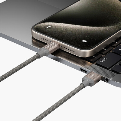 Кабель зарядки и синхронизации Keephone Pitta Fast Charging Cable USB-A to Lightning титановый(4)