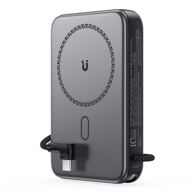 Внешний аккумулятор со встроенным кабелем и подставкой Acefast M24 22.5W Magnetic Fast Charging Power Bank 10000mAh(1)